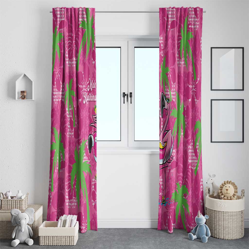 Aloha Hawaii Christmas Window Curtain Mele Kalikimaka Chill Flamingo Palaka Quilt Motifs LT14 - Polynesian Pride