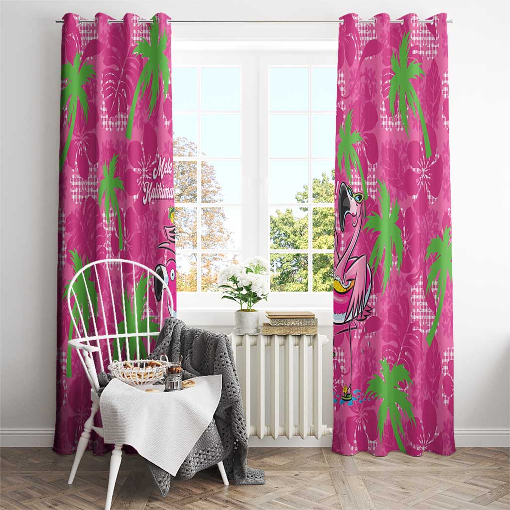 Aloha Hawaii Christmas Window Curtain Mele Kalikimaka Chill Flamingo Palaka Quilt Motifs LT14 - Polynesian Pride
