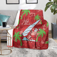 Aloha Hawaii Christmas Blanket Mele Kalikimaka Windsurfing Santa Palaka Quilt Motifs - Polynesian Pride