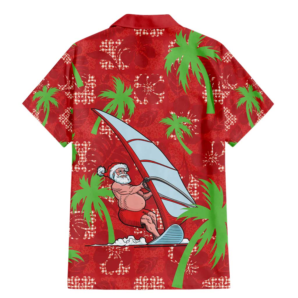 Aloha Hawaii Christmas Family Matching Mermaid Dress and Hawaiian Shirt Mele Kalikimaka Windsurfing Santa Palaka Quilt Motifs - Polynesian Pride