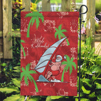 Aloha Hawaii Christmas Garden Flag Mele Kalikimaka Windsurfing Santa Palaka Quilt Motifs - Polynesian Pride