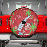 Aloha Hawaii Christmas Spare Tire Cover Mele Kalikimaka Windsurfing Santa Palaka Quilt Motifs - Polynesian Pride
