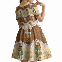 Hula Pahu Hawaii Makahiki Kid Short Sleeve Dress Hawaiian Puakenikeni Lei Kalo Uala Palaka Motifs LT14 - Polynesian Pride