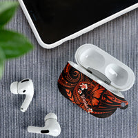 Polynesia Leukemia Awareness Month AirPods Case Warrior Butterfly Polynesian Orange Ribbon LT14 - Polynesian Pride