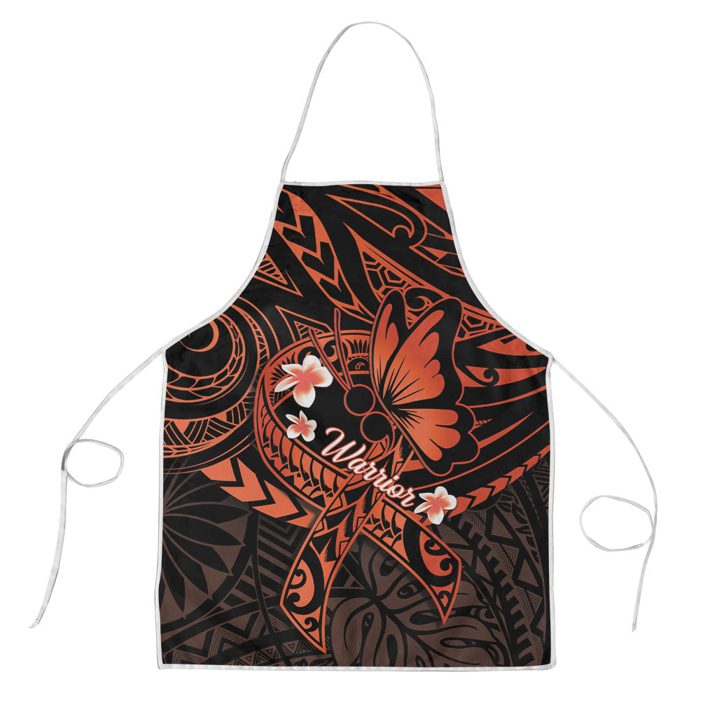 Polynesia Leukemia Awareness Month Apron Warrior Butterfly Polynesian Orange Ribbon LT14 Orange - Polynesian Pride