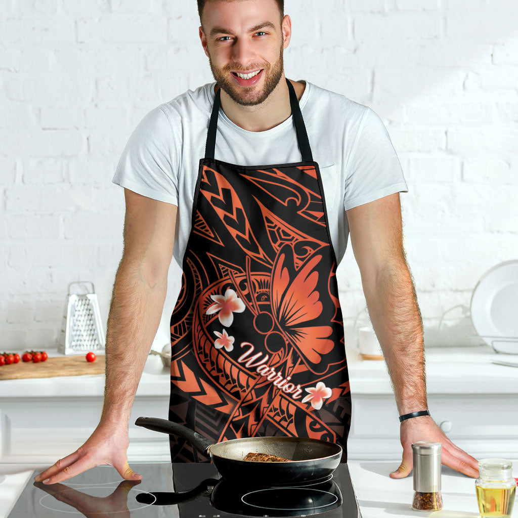 Polynesia Leukemia Awareness Month Apron Warrior Butterfly Polynesian Orange Ribbon LT14 - Polynesian Pride