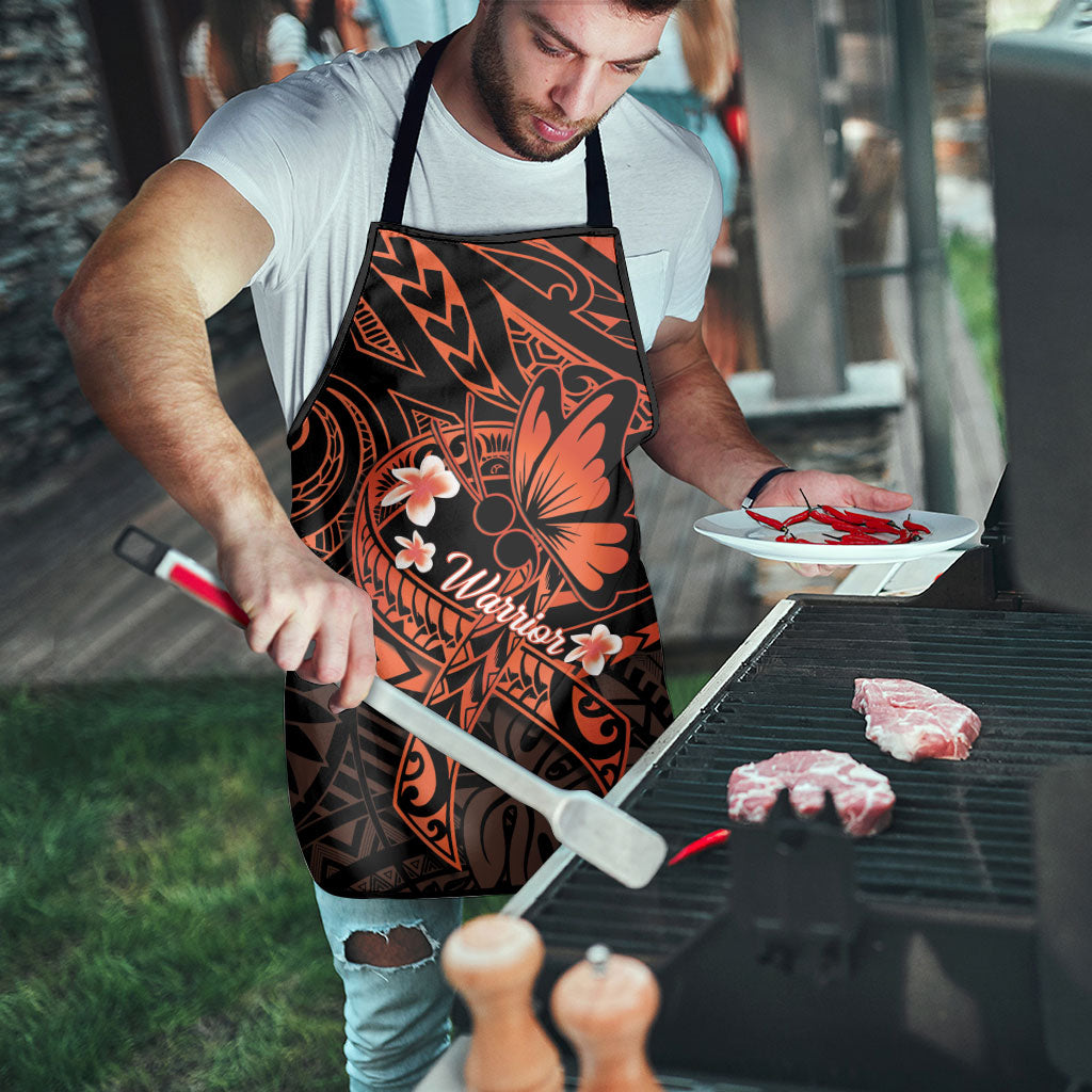 Polynesia Leukemia Awareness Month Apron Warrior Butterfly Polynesian Orange Ribbon LT14 - Polynesian Pride
