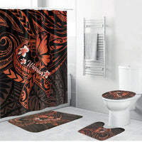 Polynesia Leukemia Awareness Month Bathroom Set Warrior Butterfly Polynesian Orange Ribbon LT14 Bathroom Set (4 pcs) Orange - Polynesian Pride