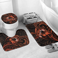 Polynesia Leukemia Awareness Month Bathroom Set Warrior Butterfly Polynesian Orange Ribbon LT14 Mat Set Only (3 pcs) One Size Orange - Polynesian Pride