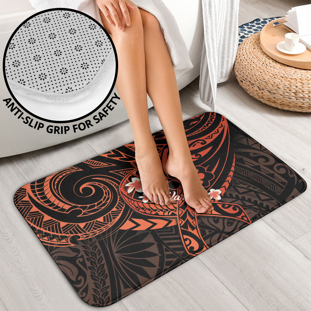Polynesia Leukemia Awareness Month Bathroom Set Warrior Butterfly Polynesian Orange Ribbon LT14 - Polynesian Pride