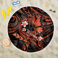 Polynesia Leukemia Awareness Month Beach Blanket Warrior Butterfly Polynesian Orange Ribbon LT14 One Size 150cm Orange - Polynesian Pride