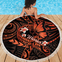 Polynesia Leukemia Awareness Month Beach Blanket Warrior Butterfly Polynesian Orange Ribbon LT14 - Polynesian Pride