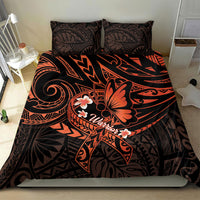 Polynesia Leukemia Awareness Month Bedding Set Warrior Butterfly Polynesian Orange Ribbon LT14 - Polynesian Pride