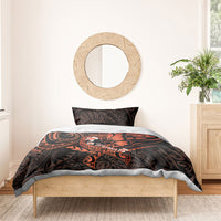 Polynesia Leukemia Awareness Month Bedding Set Warrior Butterfly Polynesian Orange Ribbon LT14 - Polynesian Pride