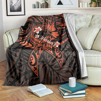 Polynesia Leukemia Awareness Month Blanket Warrior Butterfly Polynesian Orange Ribbon LT14 Orange - Polynesian Pride