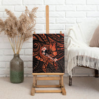Polynesia Leukemia Awareness Month Canvas Wall Art Warrior Butterfly Polynesian Orange Ribbon LT14 - Polynesian Pride