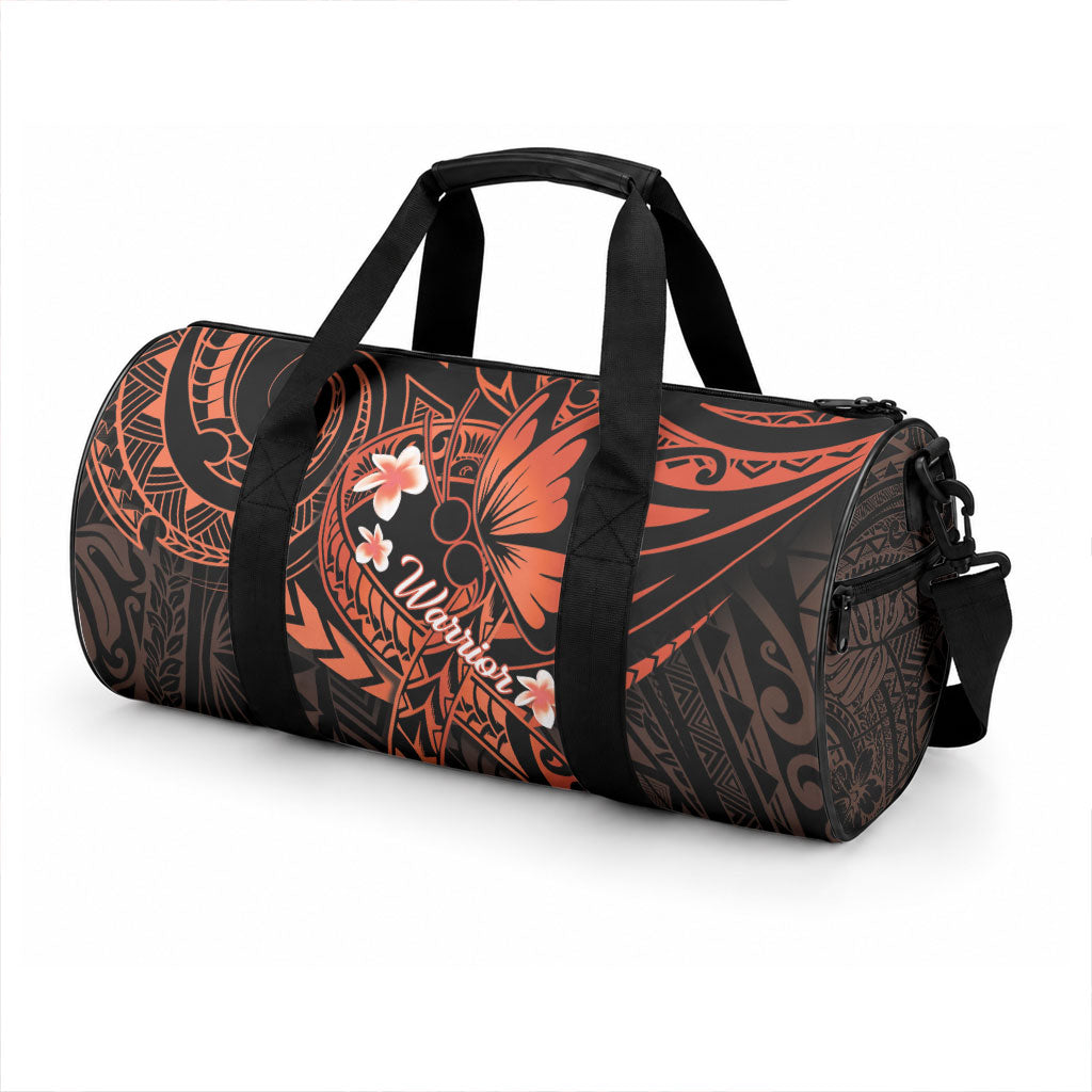 Polynesia Leukemia Awareness Month Duffle Bag Warrior Butterfly Polynesian Orange Ribbon LT14 - Polynesian Pride