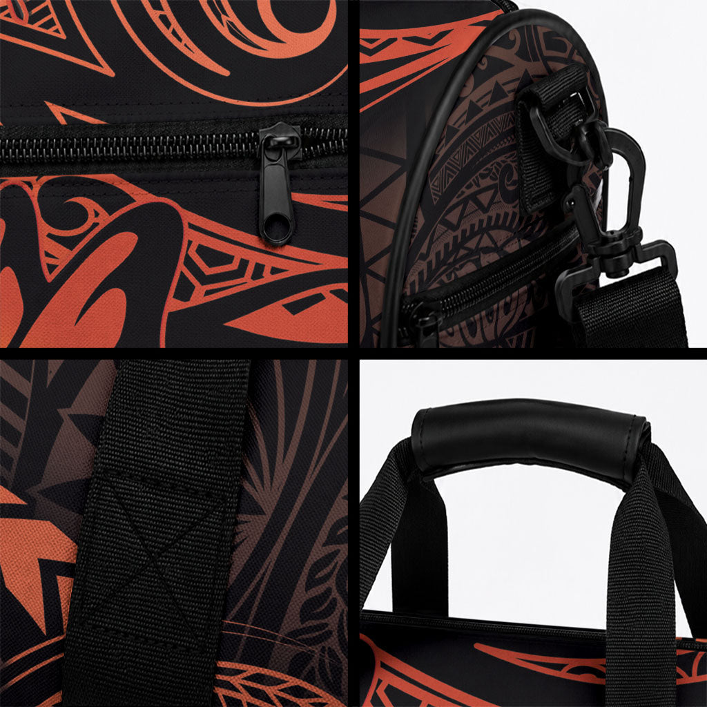 Polynesia Leukemia Awareness Month Duffle Bag Warrior Butterfly Polynesian Orange Ribbon LT14 - Polynesian Pride