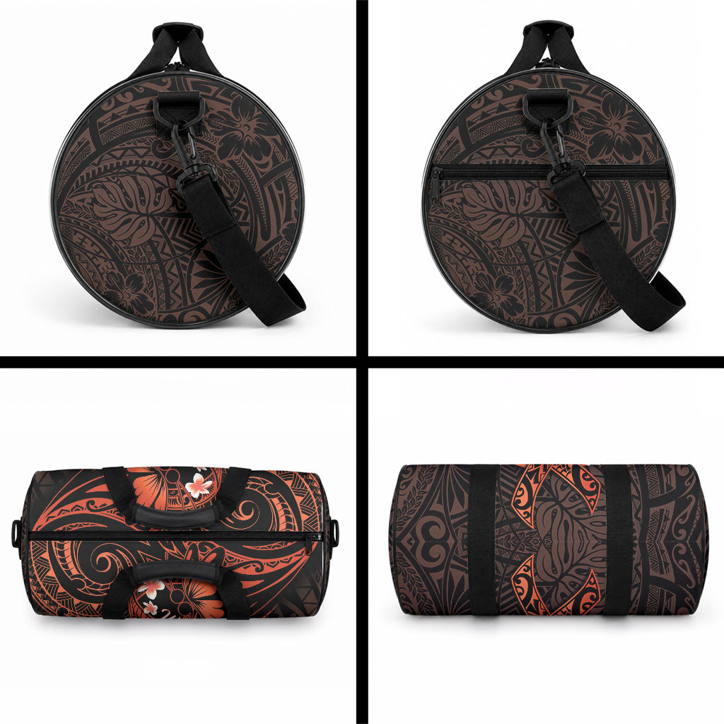 Polynesia Leukemia Awareness Month Duffle Bag Warrior Butterfly Polynesian Orange Ribbon LT14 - Polynesian Pride