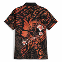 Polynesia Leukemia Awareness Month Hawaiian Shirt Warrior Butterfly Polynesian Orange Ribbon