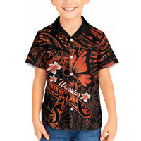 Polynesia Leukemia Awareness Month Hawaiian Shirt Warrior Butterfly Polynesian Orange Ribbon