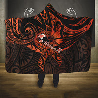 Polynesia Leukemia Awareness Month Hooded Blanket Warrior Butterfly Polynesian Orange Ribbon LT14 - Polynesian Pride