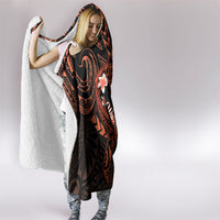 Polynesia Leukemia Awareness Month Hooded Blanket Warrior Butterfly Polynesian Orange Ribbon LT14 - Polynesian Pride