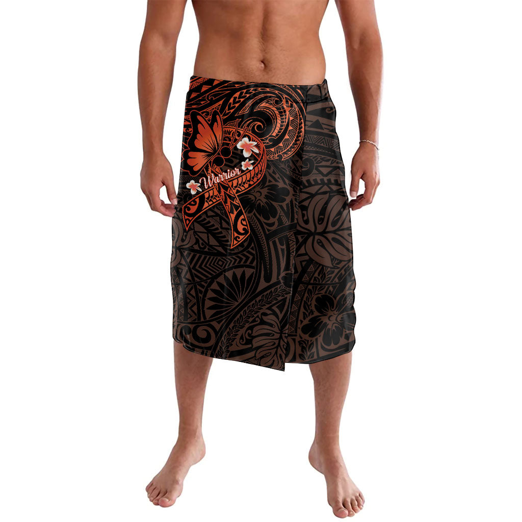 Polynesia Leukemia Awareness Month Lavalava Warrior Butterfly Polynesian Orange Ribbon LT14 Orange - Polynesian Pride