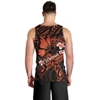 Polynesia Leukemia Awareness Month Men Tank Top Warrior Butterfly Polynesian Orange Ribbon LT14 - Polynesian Pride