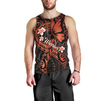 Polynesia Leukemia Awareness Month Men Tank Top Warrior Butterfly Polynesian Orange Ribbon LT14 - Polynesian Pride