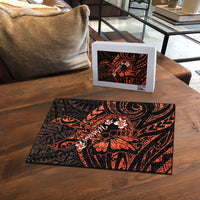 Polynesia Leukemia Awareness Month Puzzle Warrior Butterfly Polynesian Orange Ribbon LT14 - Polynesian Pride