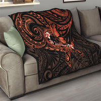 Polynesia Leukemia Awareness Month Quilt Warrior Butterfly Polynesian Orange Ribbon LT14 - Polynesian Pride