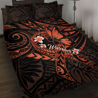 Polynesia Leukemia Awareness Month Quilt Bed Set Warrior Butterfly Polynesian Orange Ribbon LT14 Orange - Polynesian Pride