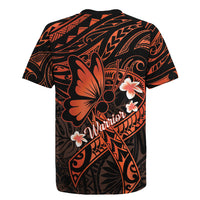 Polynesia Leukemia Awareness Month Rugby Jersey Warrior Butterfly Polynesian Orange Ribbon LT14 - Polynesian Pride