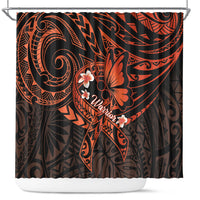 Polynesia Leukemia Awareness Month Shower Curtain Warrior Butterfly Polynesian Orange Ribbon LT14 Orange - Polynesian Pride