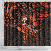 Polynesia Leukemia Awareness Month Shower Curtain Warrior Butterfly Polynesian Orange Ribbon LT14 - Polynesian Pride