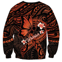 Polynesia Leukemia Awareness Month Sweatshirt Warrior Butterfly Polynesian Orange Ribbon LT14 - Polynesian Pride