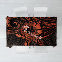 Polynesia Leukemia Awareness Month Tablecloth Warrior Butterfly Polynesian Orange Ribbon LT14 Orange - Polynesian Pride