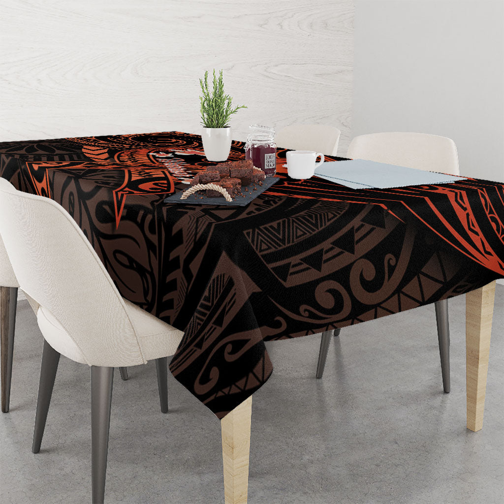 Polynesia Leukemia Awareness Month Tablecloth Warrior Butterfly Polynesian Orange Ribbon LT14 - Polynesian Pride