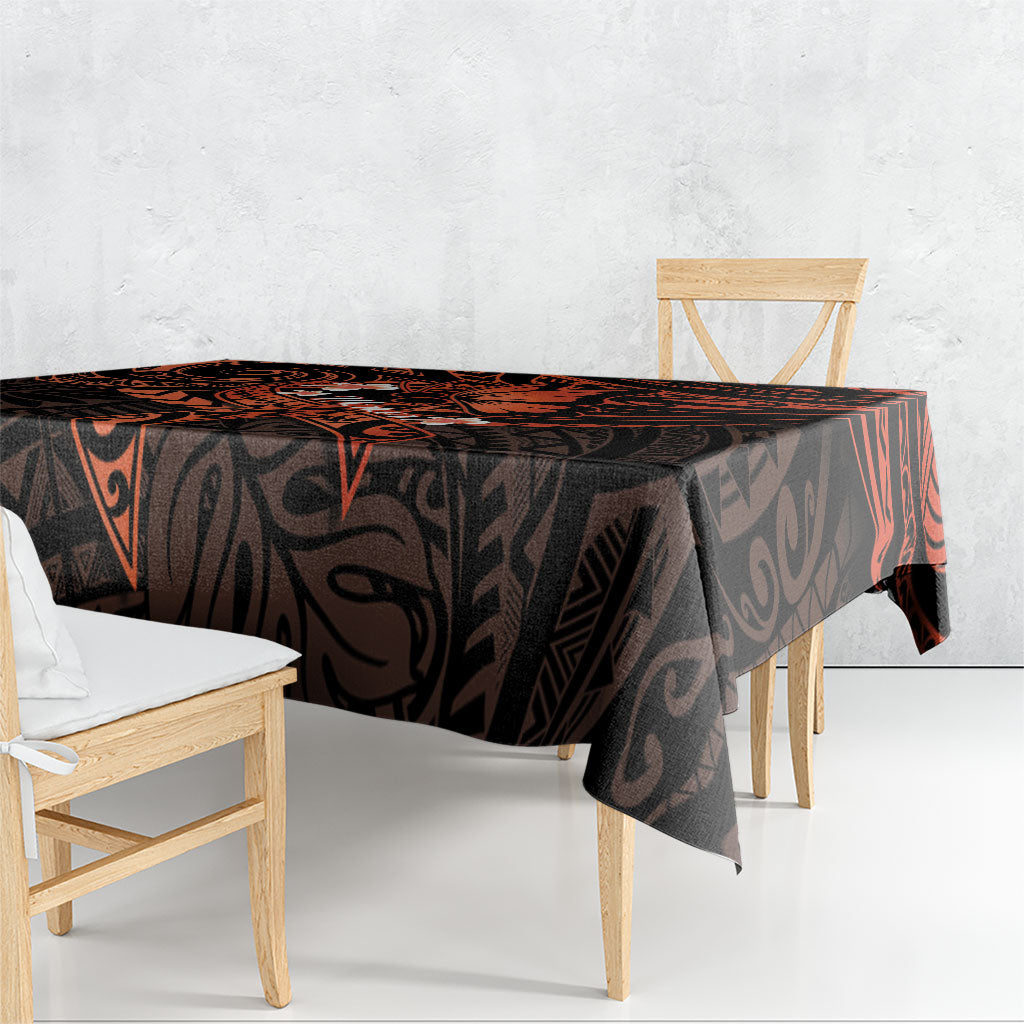 Polynesia Leukemia Awareness Month Tablecloth Warrior Butterfly Polynesian Orange Ribbon LT14 - Polynesian Pride