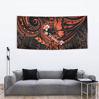 Polynesia Leukemia Awareness Month Tapestry Warrior Butterfly Polynesian Orange Ribbon LT14 - Polynesian Pride