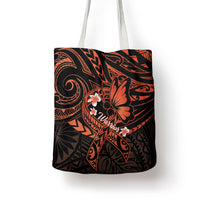 Polynesia Leukemia Awareness Month Tote Bag Warrior Butterfly Polynesian Orange Ribbon LT14 - Polynesian Pride