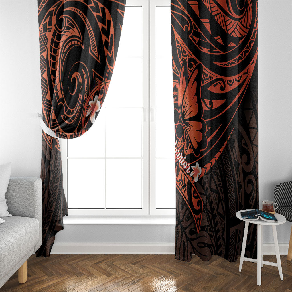 Polynesia Leukemia Awareness Month Window Curtain Warrior Butterfly Polynesian Orange Ribbon LT14 - Polynesian Pride