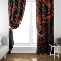 Polynesia Leukemia Awareness Month Window Curtain Warrior Butterfly Polynesian Orange Ribbon LT14 - Polynesian Pride