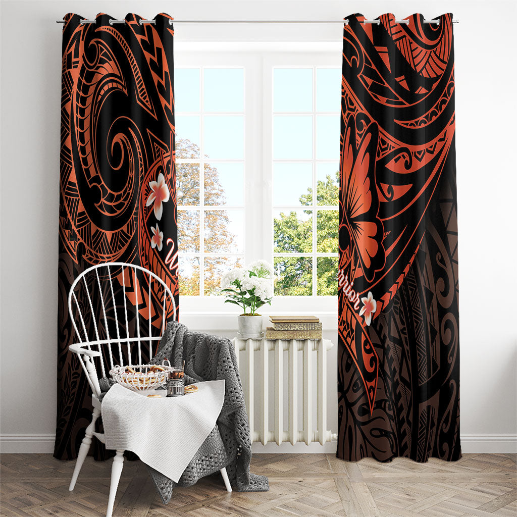Polynesia Leukemia Awareness Month Window Curtain Warrior Butterfly Polynesian Orange Ribbon LT14 - Polynesian Pride