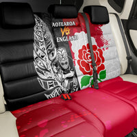 New Zealand And England Rugby Back Car Seat Cover 2023 World Cup All Black Combine Red Roses