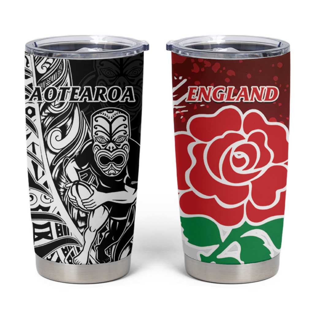 New Zealand And England Rugby Tumbler Cup World Cup All Black Combine Red Roses