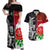 Custom New Zealand And England Rugby Couples Matching Off Shoulder Maxi Dress and Hawaiian Shirt 2023 World Cup All Black Combine Red Roses LT14 Black - Polynesian Pride