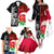 Custom New Zealand And England Rugby Family Matching Off Shoulder Long Sleeve Dress and Hawaiian Shirt 2023 World Cup All Black Combine Red Roses LT14 - Polynesian Pride