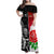 Custom New Zealand And England Rugby Family Matching Off Shoulder Maxi Dress and Hawaiian Shirt 2023 World Cup All Black Combine Red Roses LT14 Mom's Dress Black - Polynesian Pride